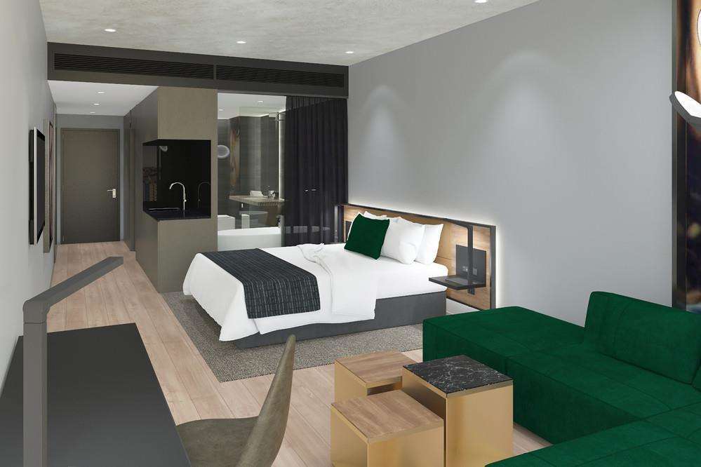 Crystalbrook Vincent Hotel Brisbane Ruang foto A typical room at the hotel